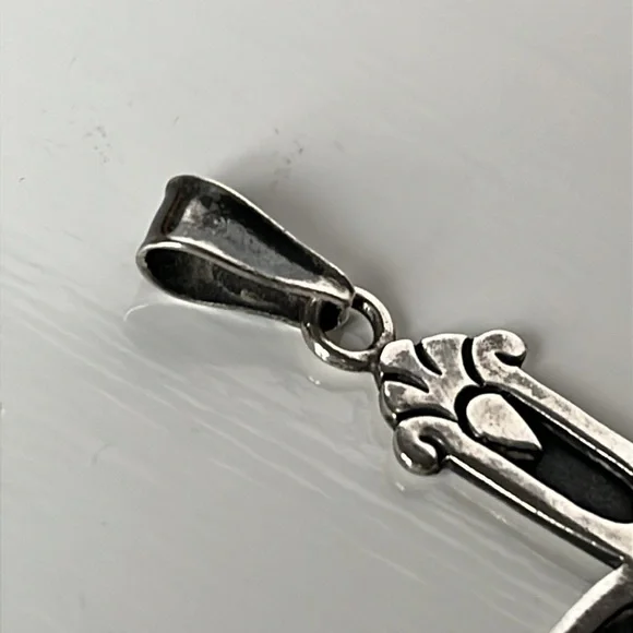 Victoria Cony Sterling Silver Taxco Mexico Cross Pendant - Picture 3 of 10